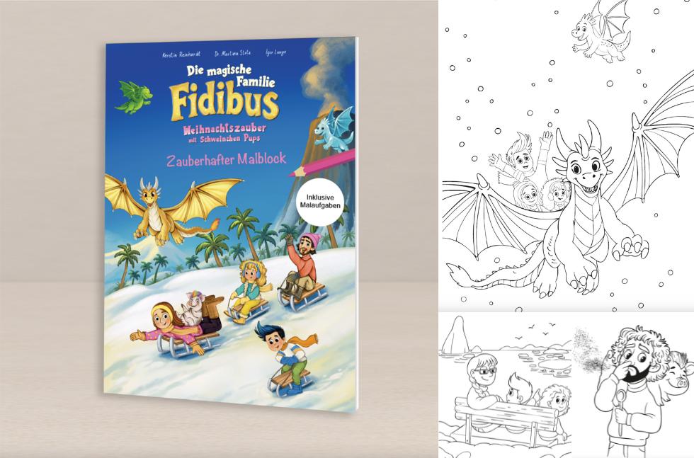 weihnachtsmalblock-familie-fidibus-beduerfnisorientierter-erziehung Malbuch Familie Fidibus stehend, Cover